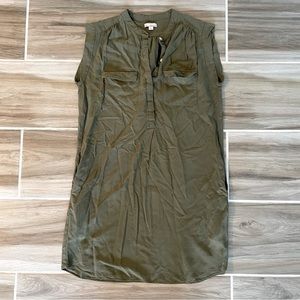 GAP | Army Green Sleeveless Sheath Shirt Dress with pockets | Small
